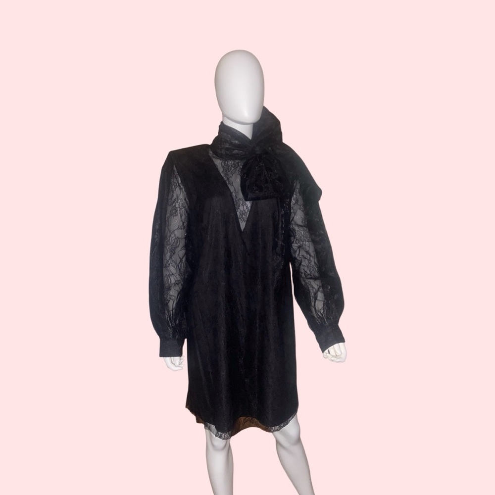 Eloquii Black Lace Long Sleeve Dress Size 16 NWT